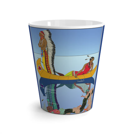 Le long du Missouri (Indian couple on the Missouri River) by George Barbier Latte Mug