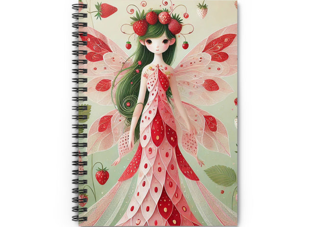 Strawberry Fairy Delight Spiral Notebook - Ruled Line