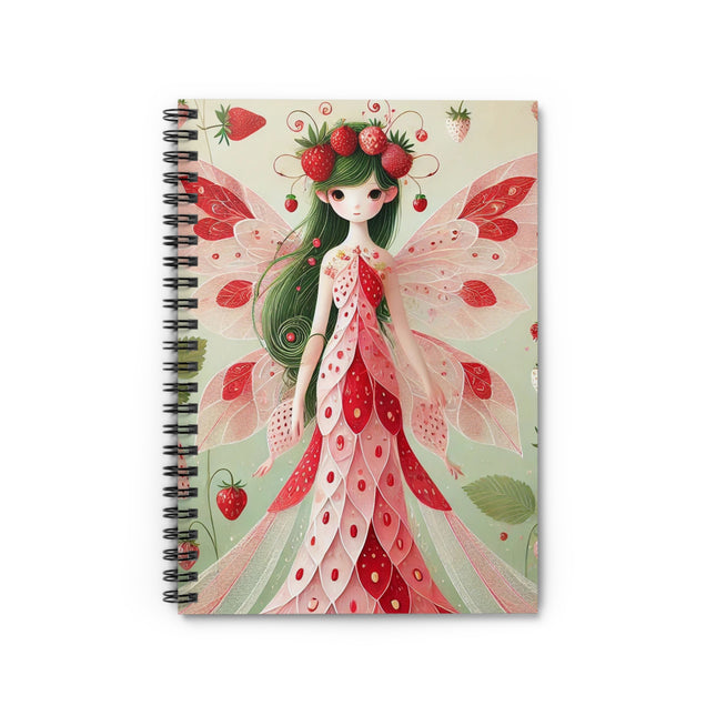 Strawberry Fairy Delight Spiral Notebook - Ruled Line