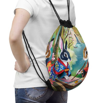 Fairy Animals Writing Wishes Drawstring Bag