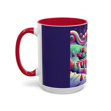 Festive Reindeer Flight Colorful Mugs (11oz, 15oz)