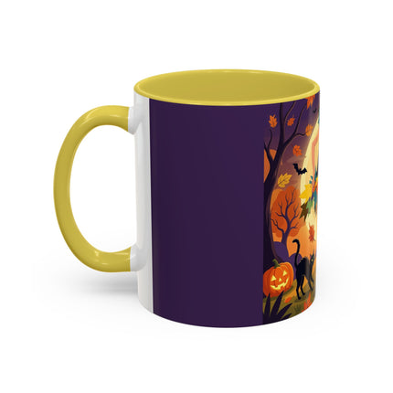 🌕🍂 Autumn Song Beneath The Harvest Moon Colorful Mug – Whimsical Halloween Charm