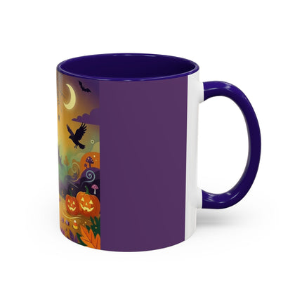 🌙🎃 The Scarecrow Of Haunted Hollow Colorful Mug – Whimsical Halloween Mystery