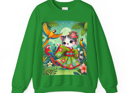 Parrot Dance of the Geisha Kitten Heavy Blend™ Crewneck Sweatshirt