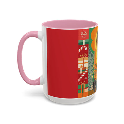 ❤️ The Lady Of The Candlelit Christmas Alcove Colorful Mug – Art Deco Holiday Elegance