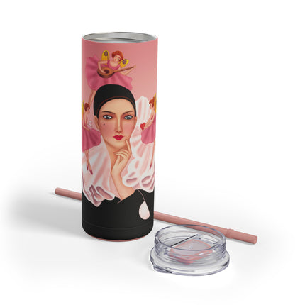Pierrot & Fairies Dressed in Pink by Sofia Chiostri Skinny Matte Tumbler, 20oz
