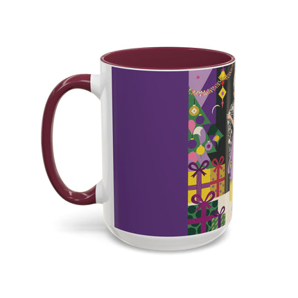 🎁✨ The Lavender Christmas Masquerade Colorful Mug – Art Deco Holiday Fantasy