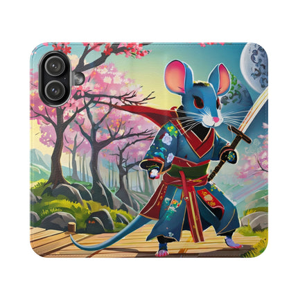 🐀⚔️ Cyber Samurai Rat Flip Case – Neon Discipline & Futuristic Skill