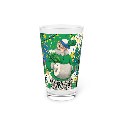 🍀🎄 The Emerald Holly Christmas Pint Glass – Art Deco Holiday Elegance