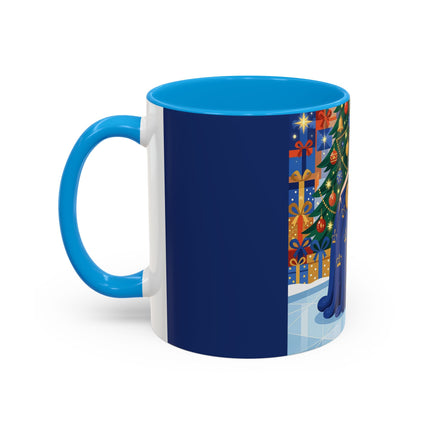 👑🎄 The Christmas Queen Of Golden Bells Colorful Mug – Art Deco Holiday Elegance