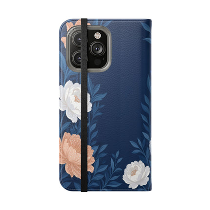 🌙🌸 The Lady Of The Moonlit Flowers Flip Case – Art Deco Floral Reverie