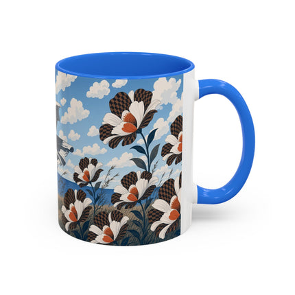 🌊🌼 The Windswept Seaside Promenade Colorful Mug – Art Deco Coastal Elegance