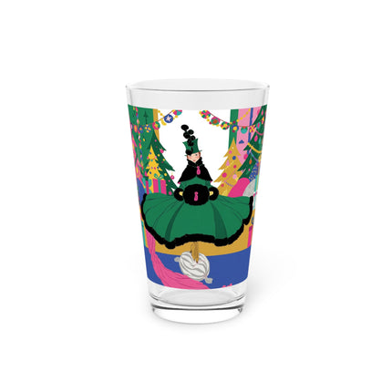🎄🎁 The Emerald Christmas Belle Pint Glass – Colorful Holiday Fashion Fantasy