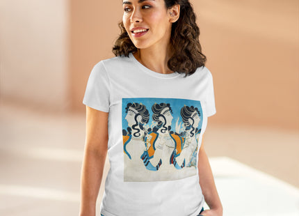 Reproduction of Ladies in Blue by Emile Gilliéron Women's Midweight Cotton Tee