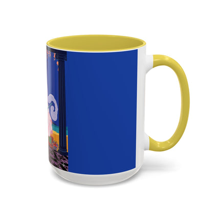 The Moonlit Promenade Colorful Mug (11oz, 15oz) – Blush Elegance, Coastal Romance & Art Deco Style