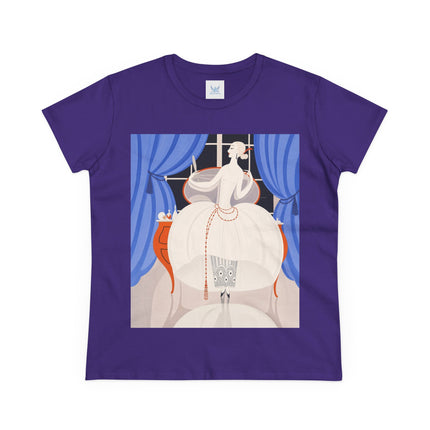 🦢💎 The Ivory Midnight Muse Cotton Tee – Art Deco Fashion Elegance