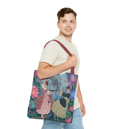 🦜🌸 The Ladies Of The Enchanted Aviary Tote Bag – Art Deco Floral Fantasy