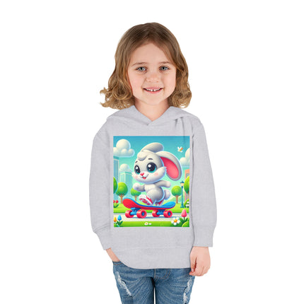 Skateboard Bunny Adventure Toddler Pullover Fleece Hoodie