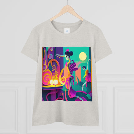Dance of the Skeleton Ballerinas Women's Midweight Cotton Tee