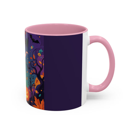 🐈‍⬛🎃 The Midnight Black Cat Masquerade Colorful Mug – Whimsical Halloween Elegance