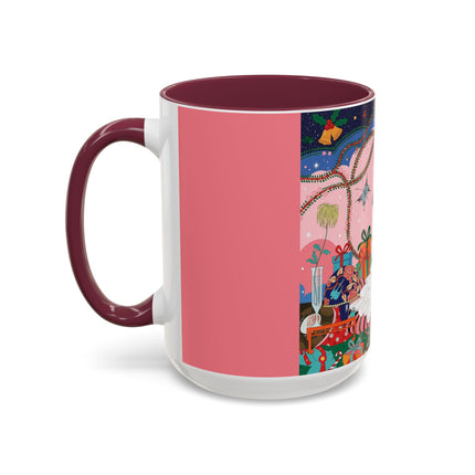 🎀🎄 Christmas Morning In The Rose Parlor Colorful Mug – Art Deco Holiday Fantasy