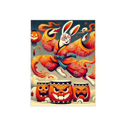 Jack-O’-Lantern Drums & The Kabuki Rabbit Ceramic Tile