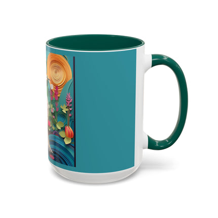 Elegant Egret Oasis Colorful Mugs (11oz, 15oz)