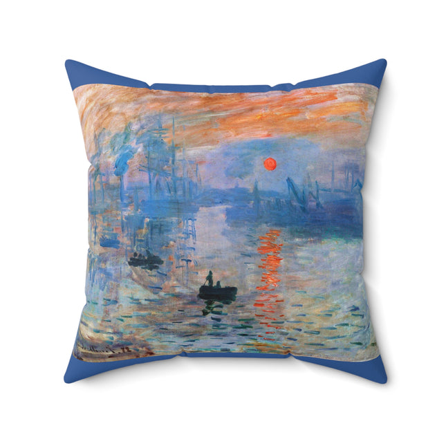 Sunrise by Claude Monet Spun Polyester Square Pillow