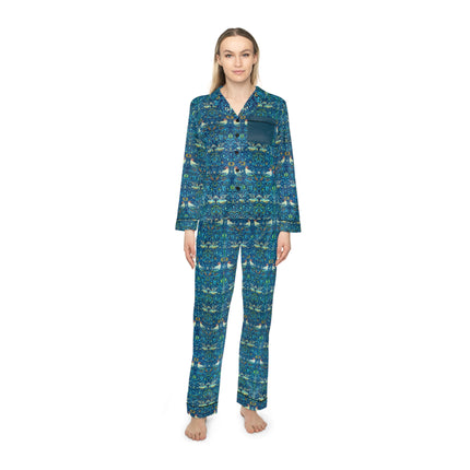 Birds by William Morris Women's Satin Pajamas (AOP)