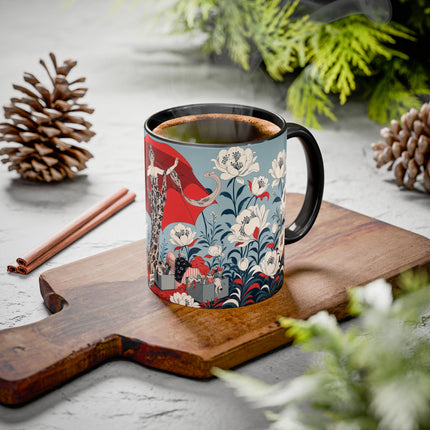 ❤️🌺 The Scarlet Parasol Spectacle Colorful Mug – Art Deco Fashion Elegance