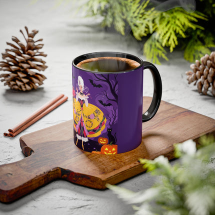🎭🌹 The Harlequin Rose Masquerade Colorful Mug – Theatrical Halloween Romance