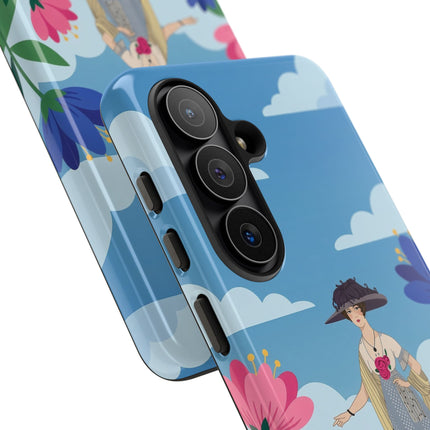 🌸🎩 The Lady Of The Grand Flower Garden Phone Case – Art Deco Fashion Illustration
