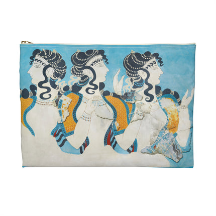 Reproduction of Ladies in Blue Accessory Pouch – Emile Gilliéron Minoan Fresco Design