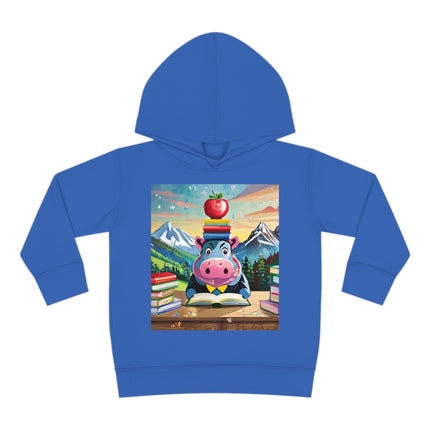 Hippos Hit the Books Toddler Pullover Fleece Hoodie