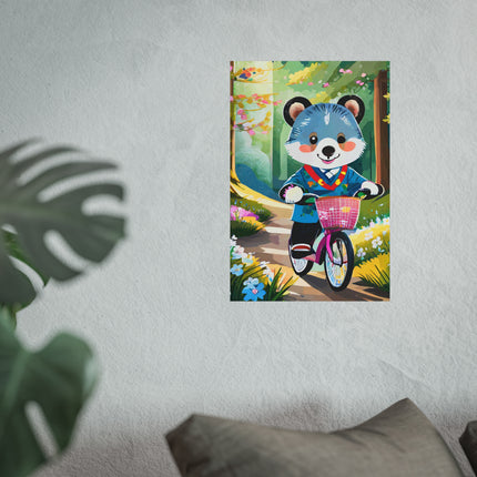 Furry Cyclist Fine Art Posters