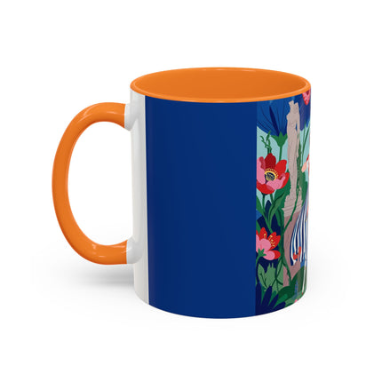 The Lady Of The Scarlet Bow Colorful Mugs – Art Deco Botanical Archer Elegance