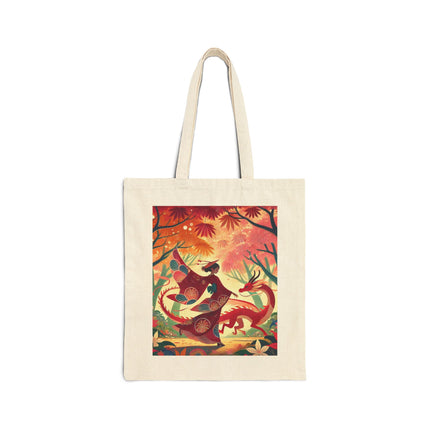 The Dragon Fairy’s Dance Cotton Canvas Tote Bag