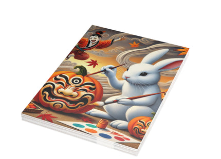 Halloween Rabbit’s Kabuki Jack-o’-Lanterns Postcards (envelopes included) - Bundles of 10, 30, 50 Pieces