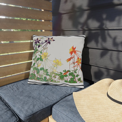 Aquilegia Flowers by Tanigami Kônan Outdoor Pillows