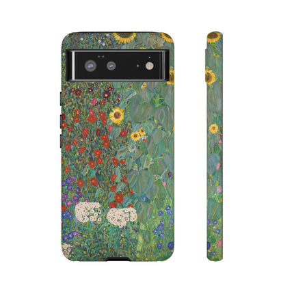 Farm Garden with Sunflowers by Gustav Klimt Phone Cases
