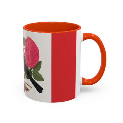 Blackbird & Rose Colorful Mugs – Timeless Elegance & Nature's Harmony