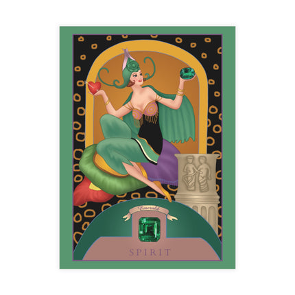 May & Emerald (from the Gem Series) by Sofia Chiostri Postcards (envelopes included) - Bundles of 10, 30, 50 Pieces