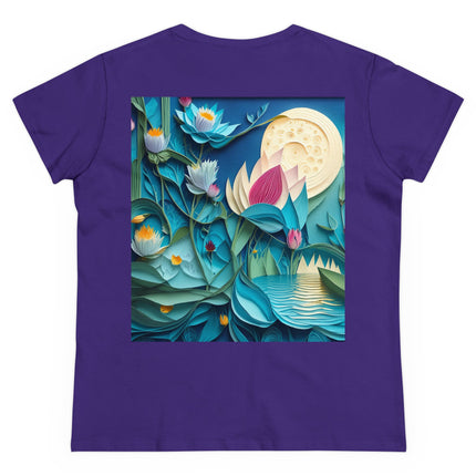 Ethereal Moonlit Lake Women's Midweight Cotton Tee