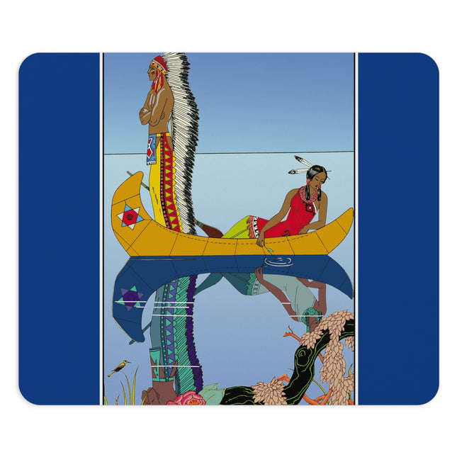 Le long du Missouri (Indian couple on the Missouri River) by George Barbier Mouse Pad, Rectangle