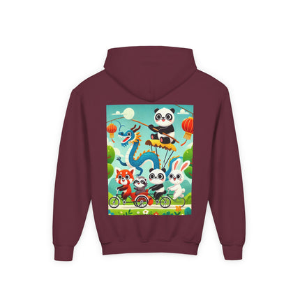 Rolling Along Together Youth Hooded Sweatshirt – Friendship, Fun & Playful Adventure
