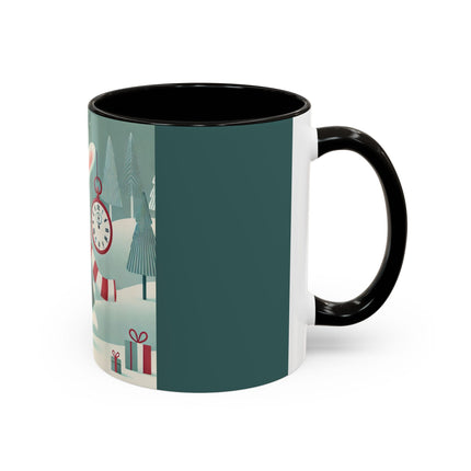 Candy Cane Timekeeper Bunny Colorful Mugs (11oz, 15oz)