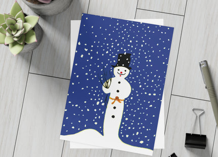 Snowman in Falling Snow Postcard Bundles (envelopes included)