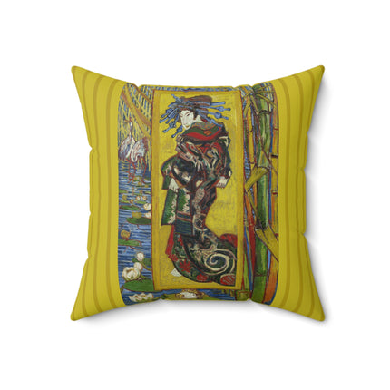 Courtesan (after Eisen) by Vincent Van Gogh Spun Polyester Square Pillow