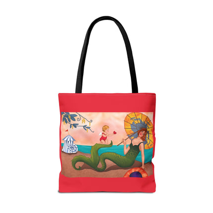 Mermaid with Parasol and Cupid by George Barbier Tote Bag