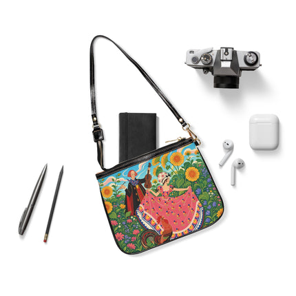 🎻🐓 The Garden Serenade Small Shoulder Bag – Art Deco Folk Whimsy